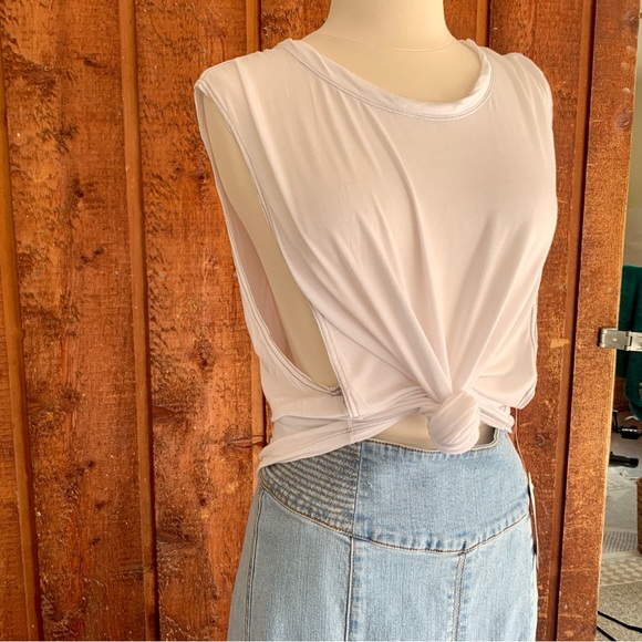 Free People The It Muscle White Sleeveless Tank Top Sz XS - Picture 2 of 14